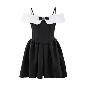 Black and white cocktail dress